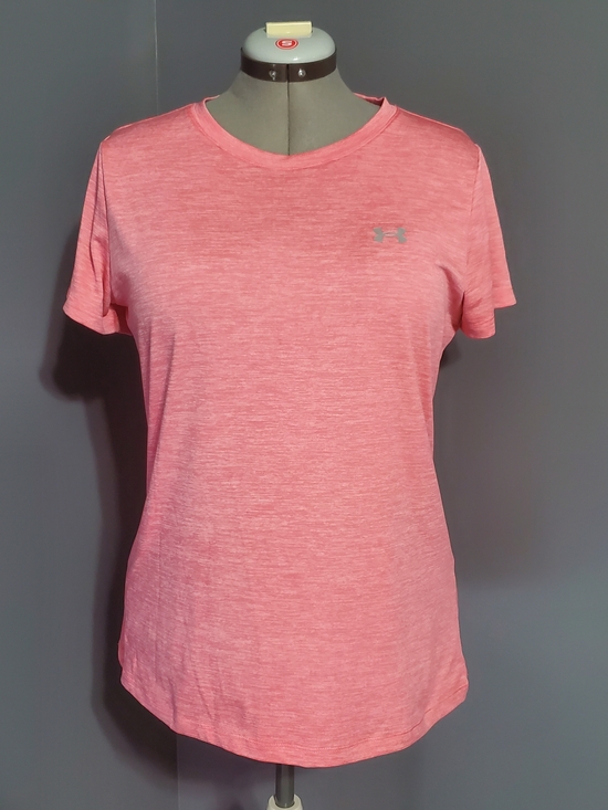 Under Armour Tops - Under Armour Loose Women’s Heather Pink Performance Short Sleeve Tee Size L